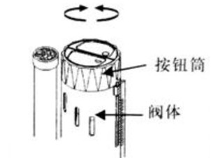 马桶排水阀按钮筒的调节