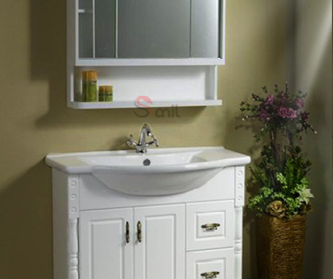 浴室柜洗脸盆S1556产品装柜空间图