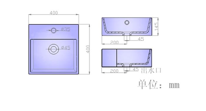 台上盆S019产品结构平面图