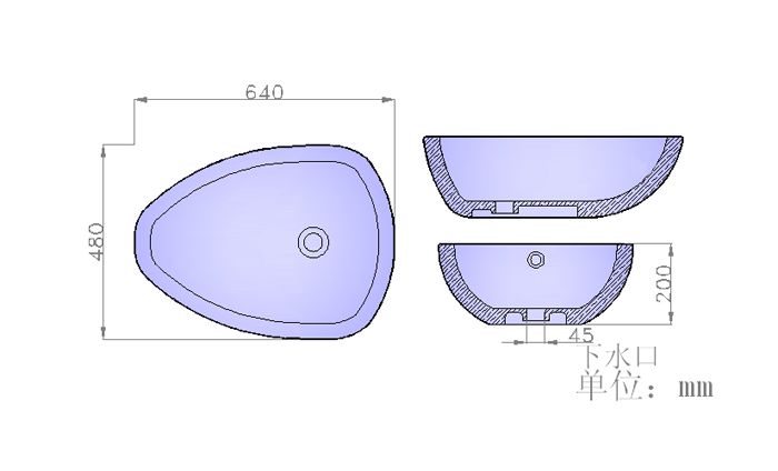 洗手盆S1111A产品结构详图