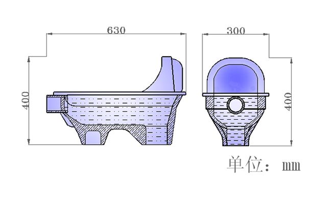 卫生间蹲便器S5516产品结构详图 卫生间蹲便器S5516产品结构详图