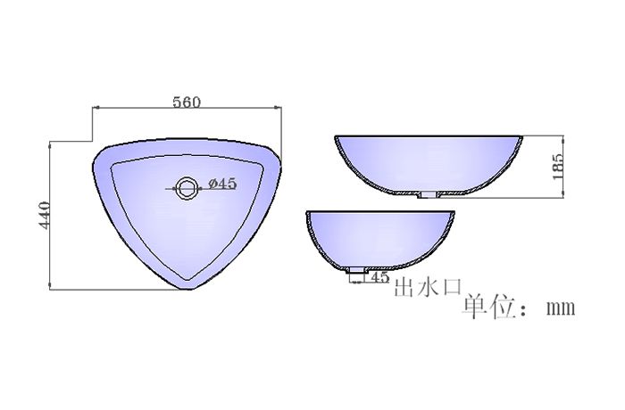 角盆S594产品结构平面详图